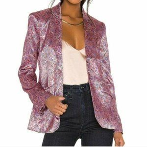Cinq a Sept Estelle Pink Paisley Satin Jacket